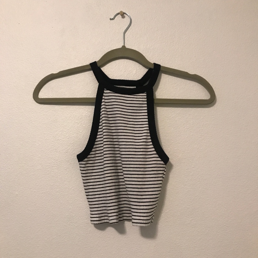 Hollister Striped Ribbed Crop Top - Small